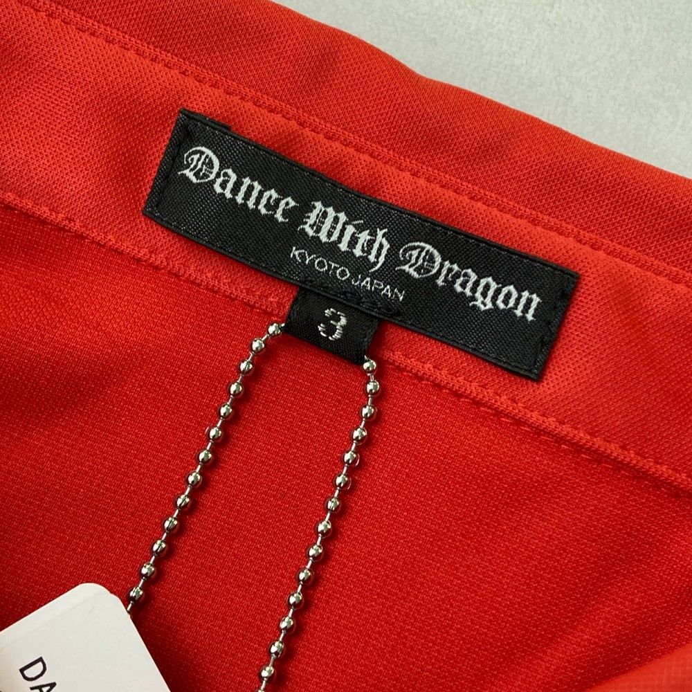 サイズ 3 DANCE WITH DRAGON ダンスウィズドラゴン 半袖ポロシャツ ロゴ柄 レッド系 240101394155 ゴルフウェア メンズ ストスト LLC-HASEGAWATOSO_COM