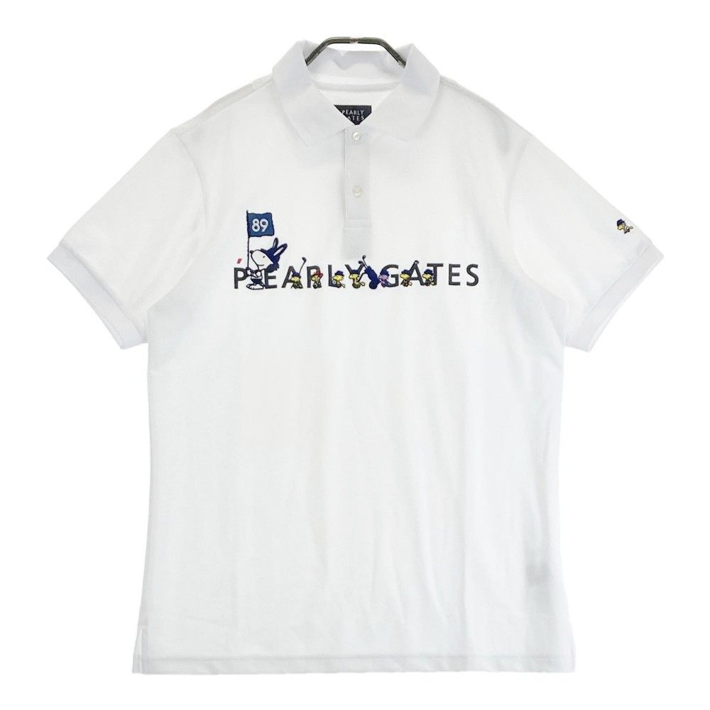 サイズ 6 PEARLY GATES パーリーゲイツ ×PEANUTS モデル 半袖ポロシャツ スヌーピー ホワイト系 240101406223 ゴルフウェア メンズ ストスト