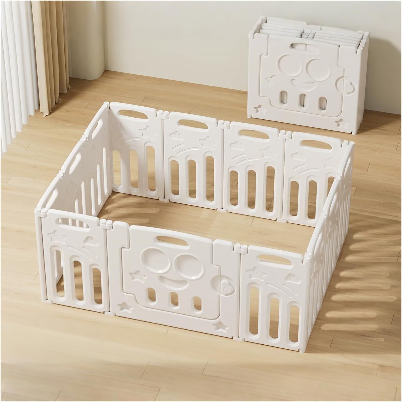 AORTD ペット用サークル 12枚 ドア付 折りたたみ フェンス 室内 屋外 広い ケージ ゲート 小型犬 中型犬 小動物ケージ ジョイント式 組立不要 簡単設置 全成長期使用可 室内室外兼用 形組み換え