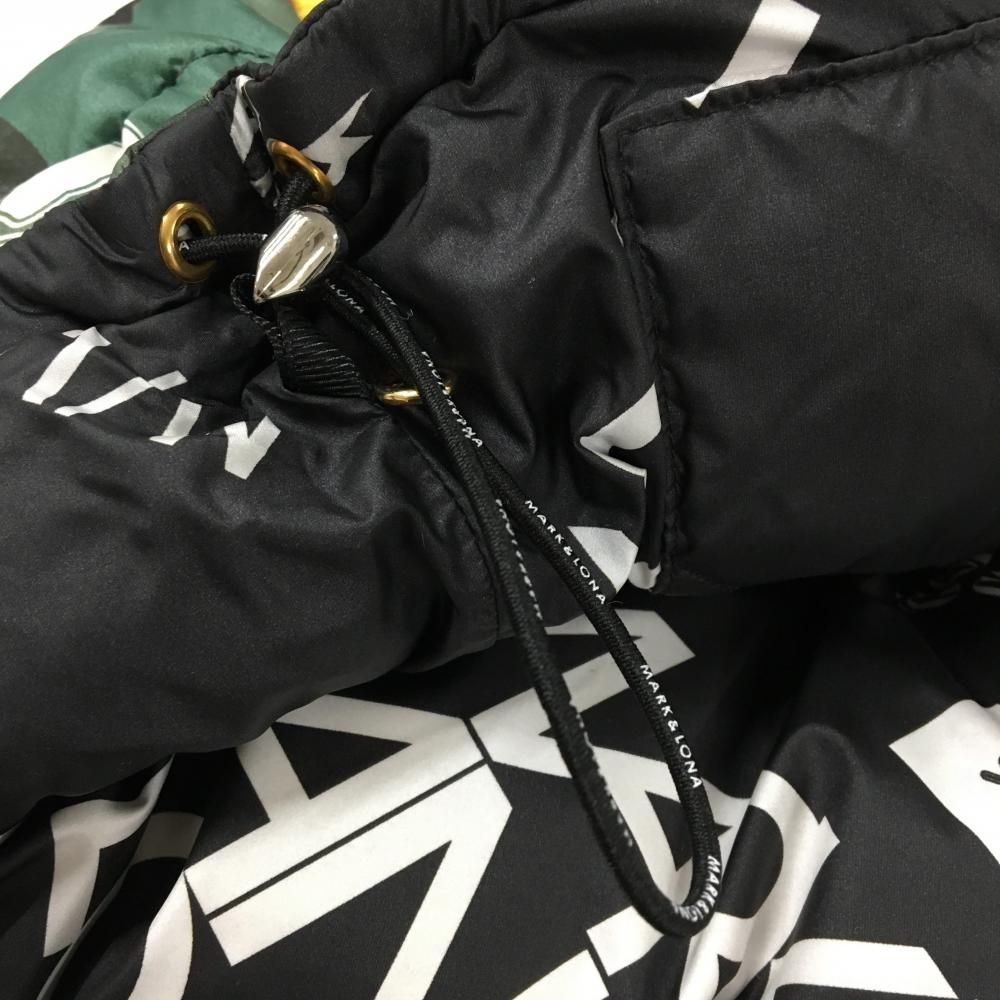 マークアンドロナ リバーシブルダウンジャケット グリーン×レッド×イエロー 総柄 メンズ ゴルフウェア MARK＆LONA LLC-HASEGAWATOSO_COM