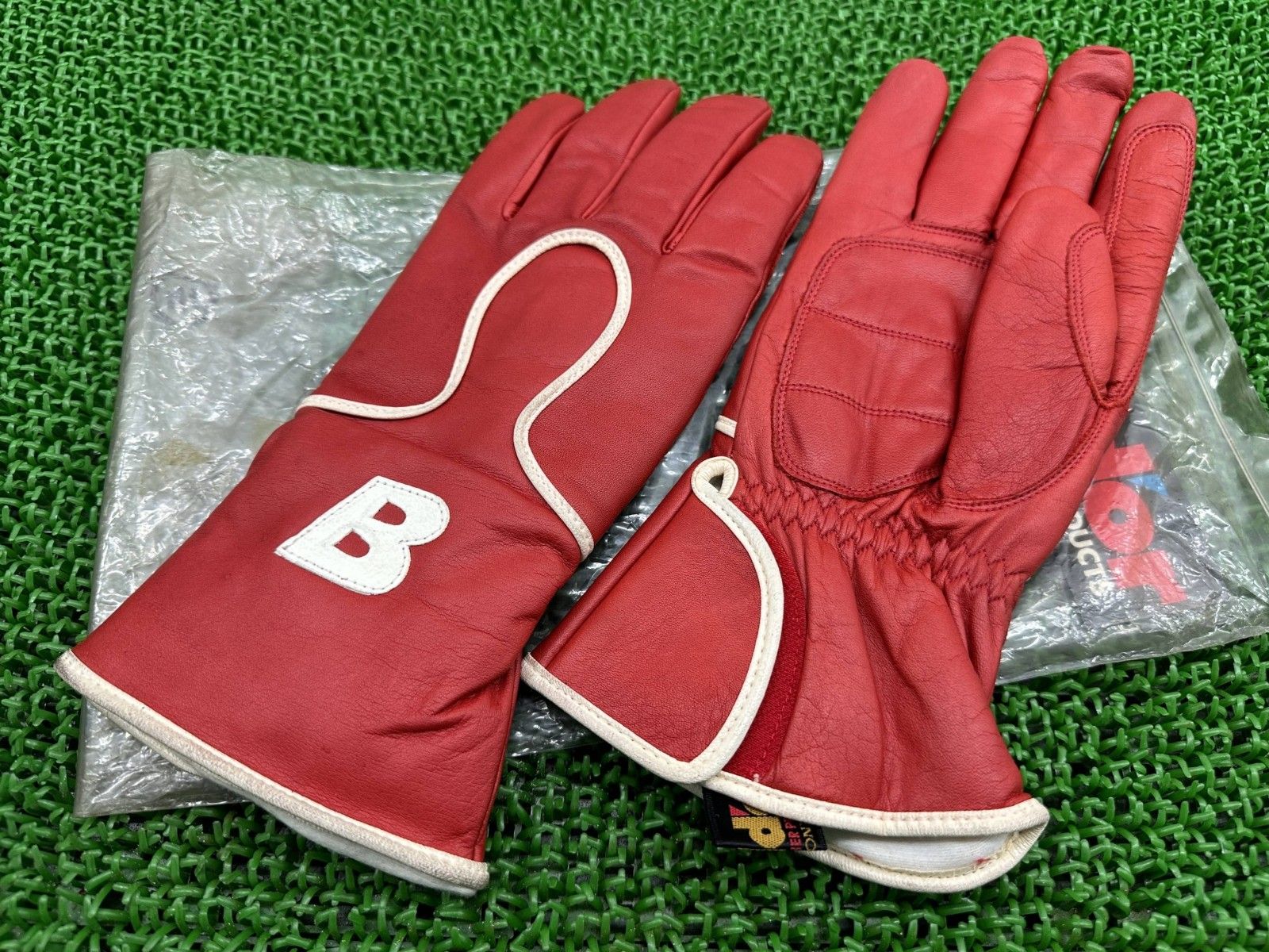 グローブ 左右 赤 NH-618 ホンダ 純正 バイク 部品 ♥品 Mサイズ ウインターグローブ BOLDOR 牛皮 車検 Genuine Zj