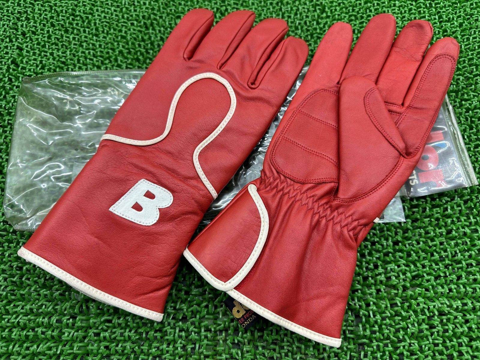 グローブ 左右 赤 NH-618 ホンダ 純正 バイク 部品 ♥品 Lサイズ ウインターグローブ BOLDOR 牛皮 車検 Genuine Qx
