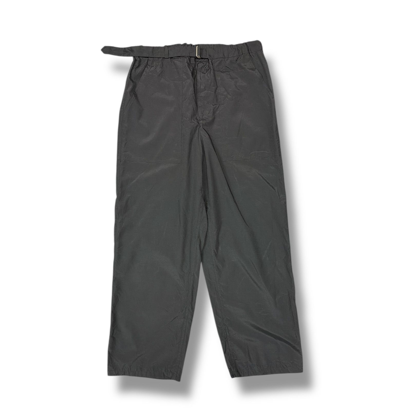 参考上代30800円 Graphpaper 21SS Wrinkled baker pants リンクルドベイカーパンツ イージーパンツ グラフペーパー GM211-40088 ブラック 2 1574M5