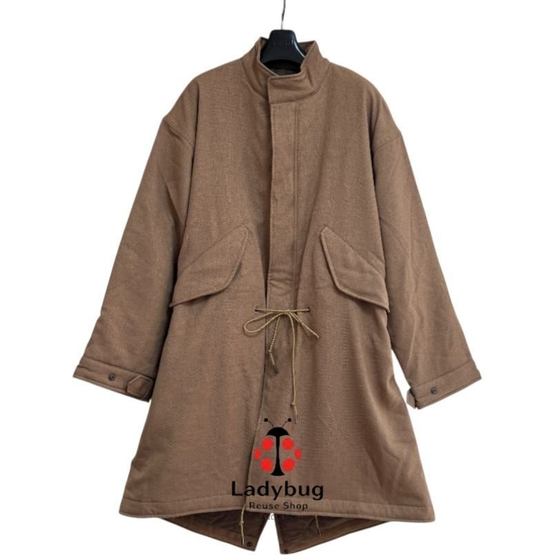 SHIPS メンズ スタンド コート 中綿コート モッズコート ベージュ S