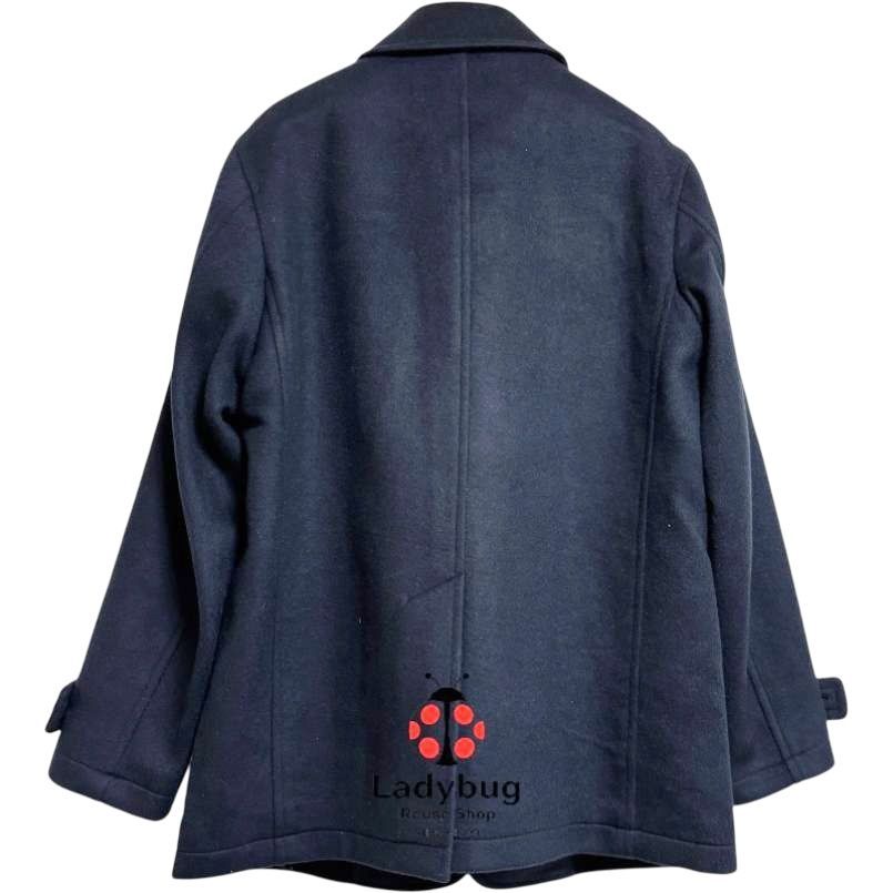 SHIPS any メンズ メルトンウール シングルPコート ネイビー 紺 M 撥水 ストレッチ