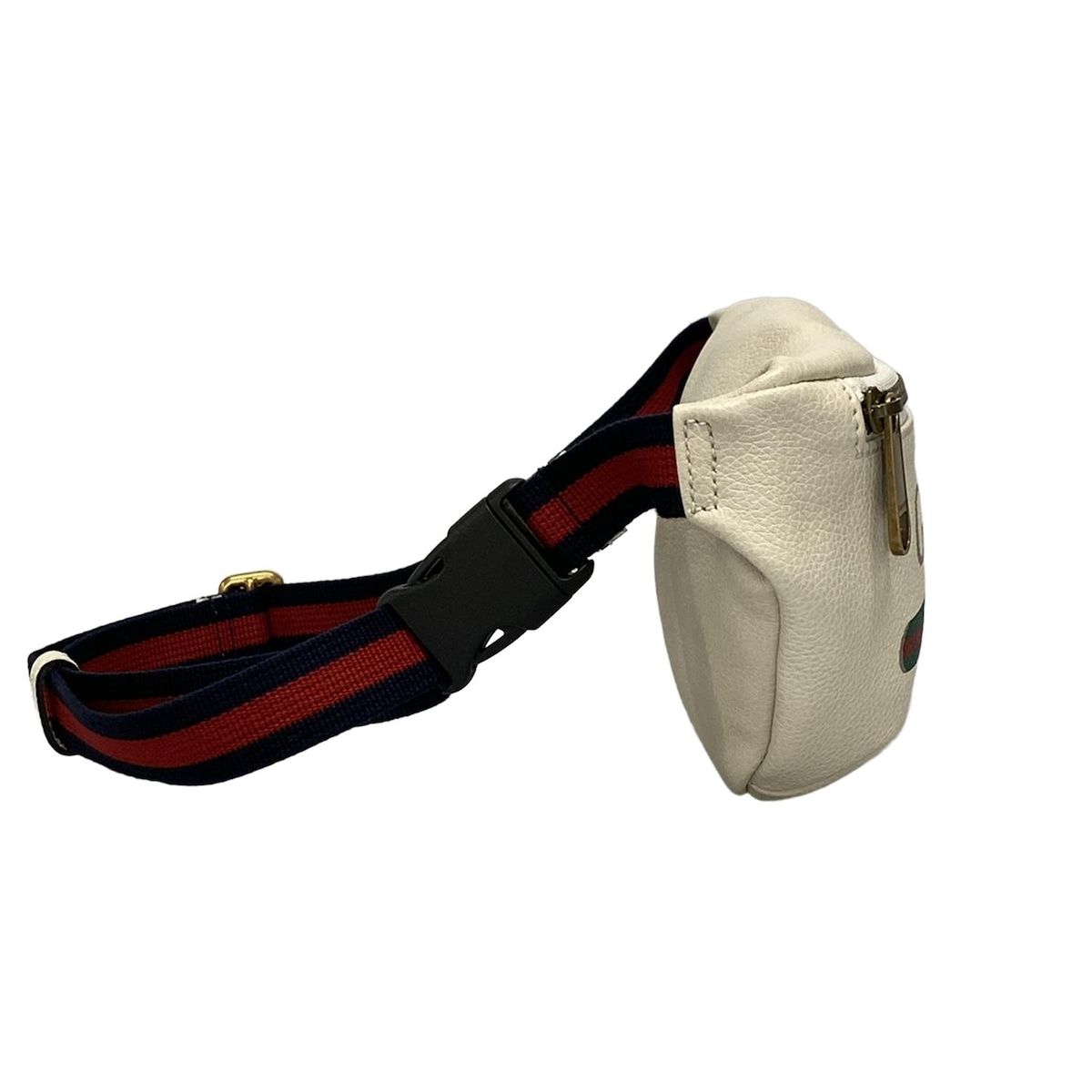 GUCCI グッチ ウエストポーチ プリント スモール ベルトバッグ 527792 白 レザー