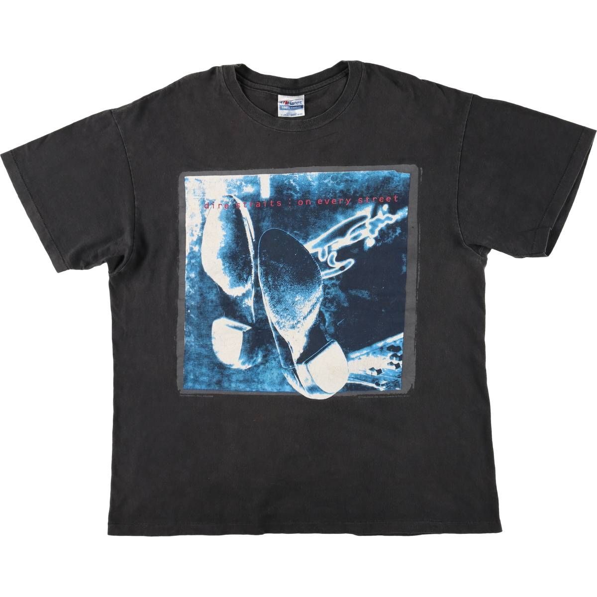 古着 90年代 ヘインズ Hanes Dire Straits ダイアーストレイツ on every street NORTH TOUR 1992 COTTON 青タグ evb 031899