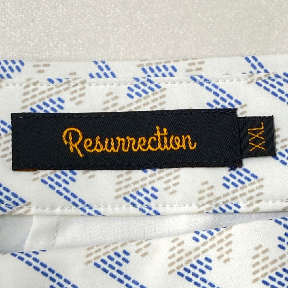 サイズ XXL RESURRECTION レザレクション モデル ストレッチ ハーフパンツ GM柄 ホワイト系 240101481781 ゴルフウェア メンズ ストスト LLC-HASEGAWATOSO_COM