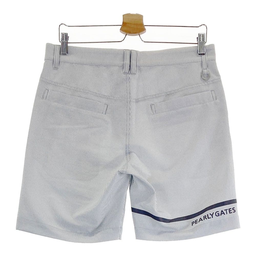 サイズ 4 PEARLY GATES パーリーゲイツ モデル ハーフパンツ サッカー ストライプ柄 グレー系 240101486843 ゴルフウェア メンズ ストスト