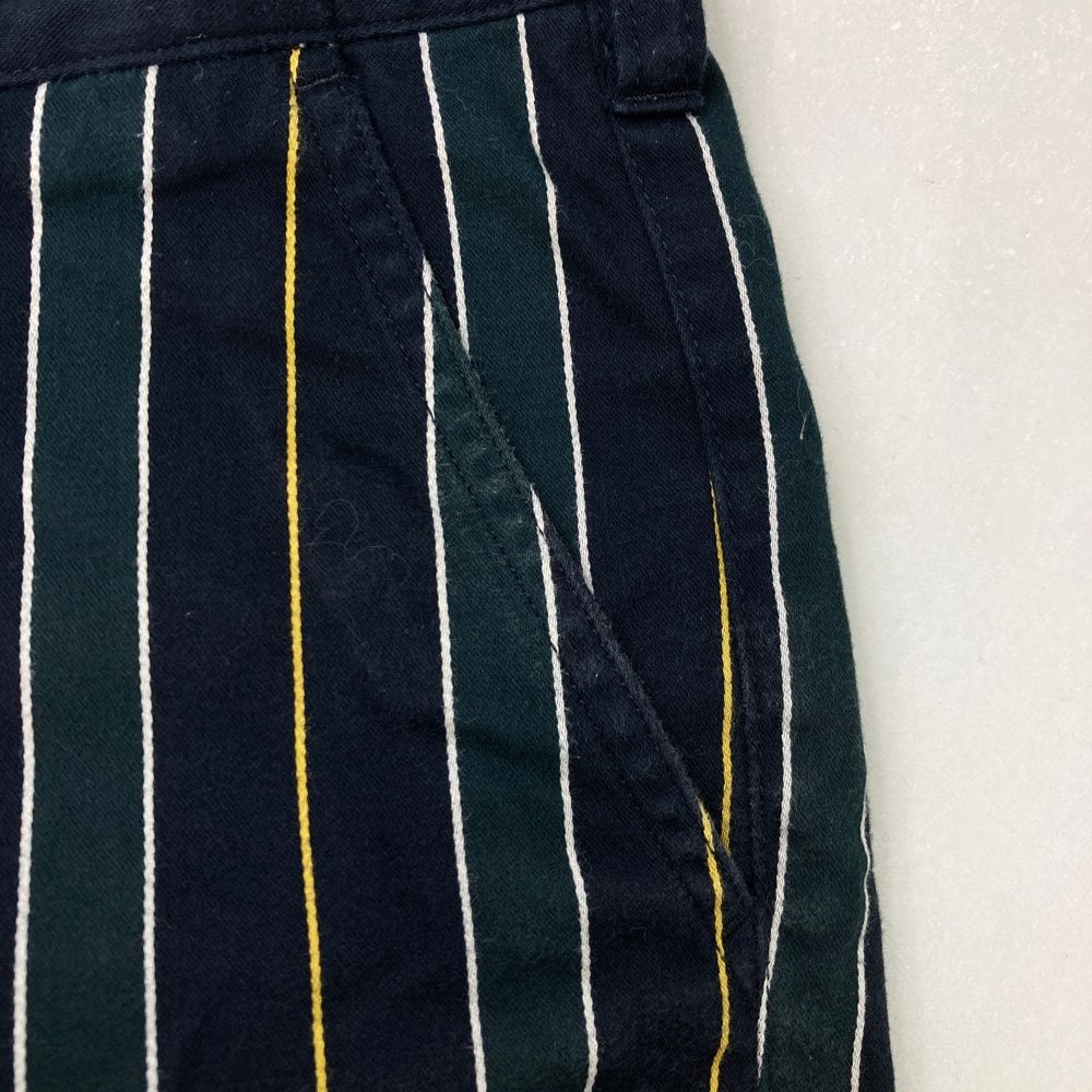 rough&swell ラフアンドスウェル ストライプ ロングパンツ 紺 M