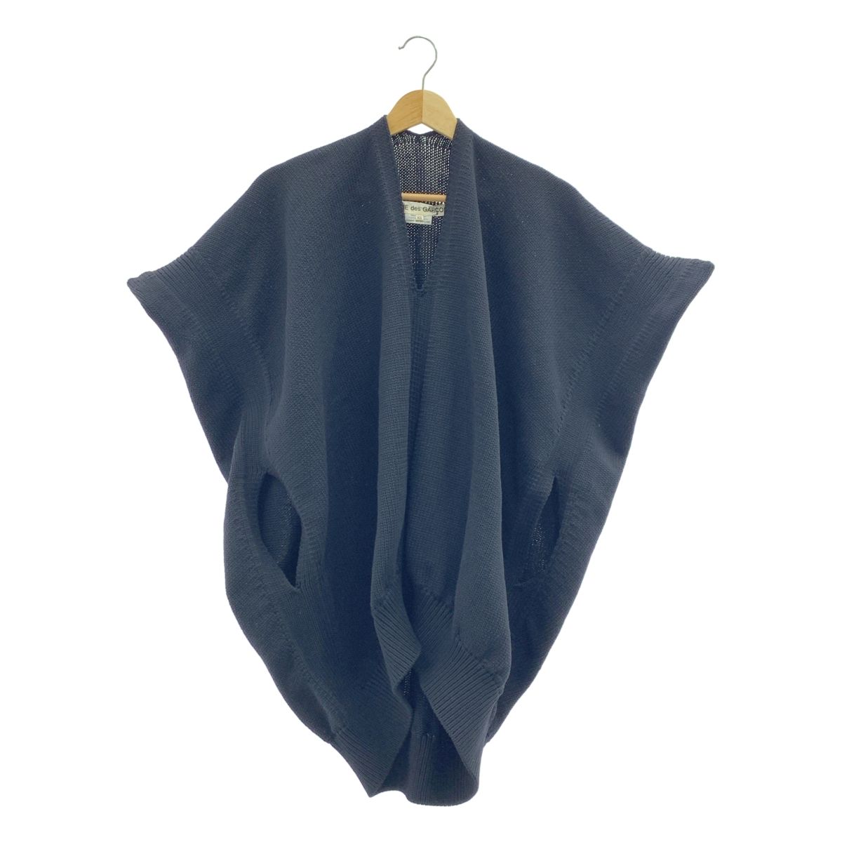 COMME des GARCONS コムデギャルソン 2025SS ポリエステル Vネック ニットベスト XS ブラック レディース