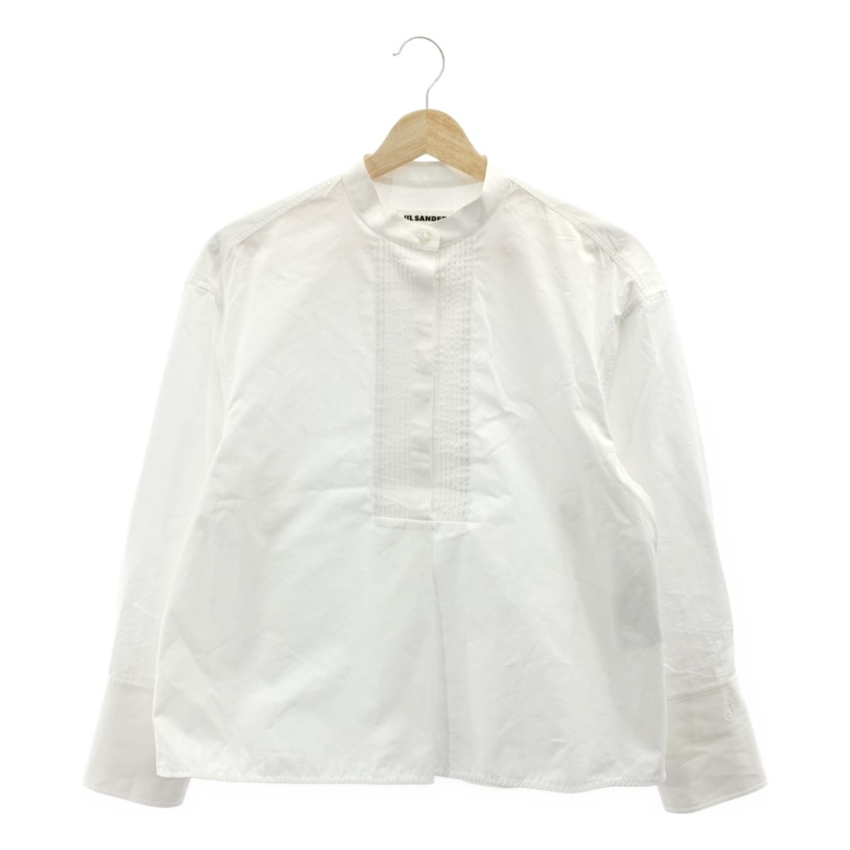 JIL SANDER ジルサンダー 2025SS THURSDAY コットン ピンタック バンド シャツ 36 ホワイト レディース