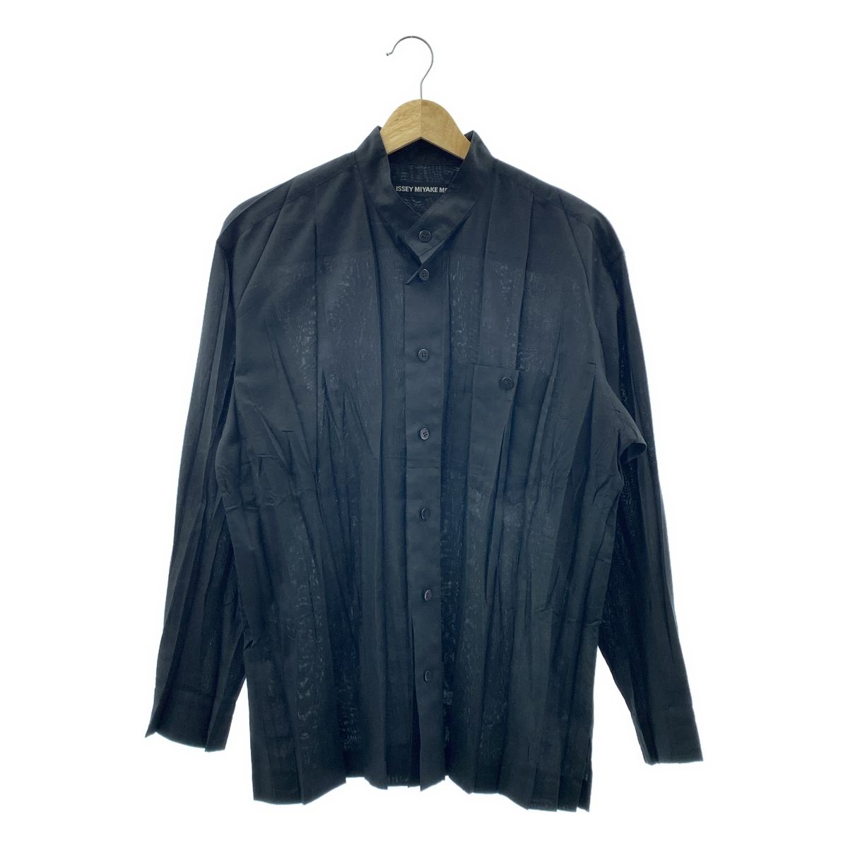 ISSEY MIYAKE MEN | イッセイミヤケメン | ワッシャー スタンドカラー シャツ | 1 | ブラック | メンズ