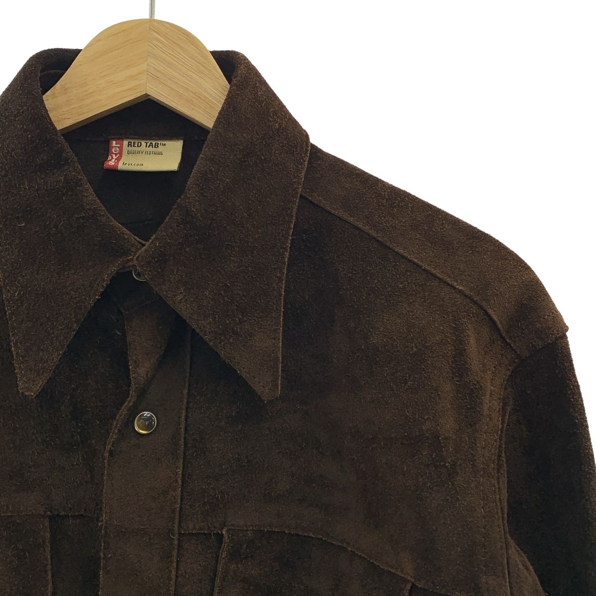 Levi s リーバイス RED TAB スエード レザー シャツ ジャケット ダークブラウン メンズ