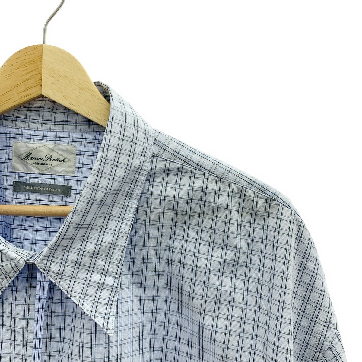 Marvine Pontiak Shirt Makers マービンポンティアック コットン スキッパーシャツ F ブルー メンズ