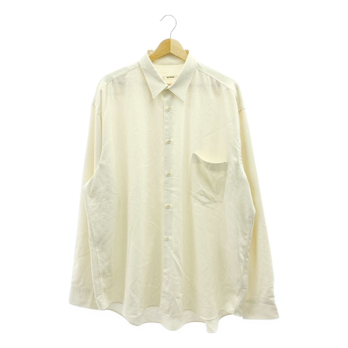INTERIM インテリム シルクノイル ロングスリーブ レギュラー シャツ F ナチュラル メンズ
