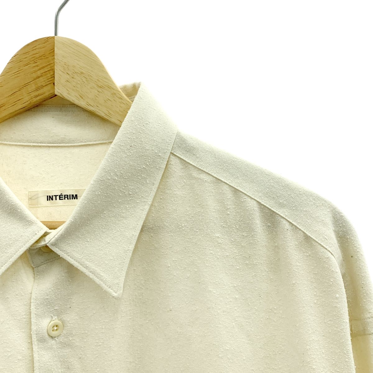 INTERIM インテリム シルクノイル ロングスリーブ レギュラー シャツ F ナチュラル メンズ