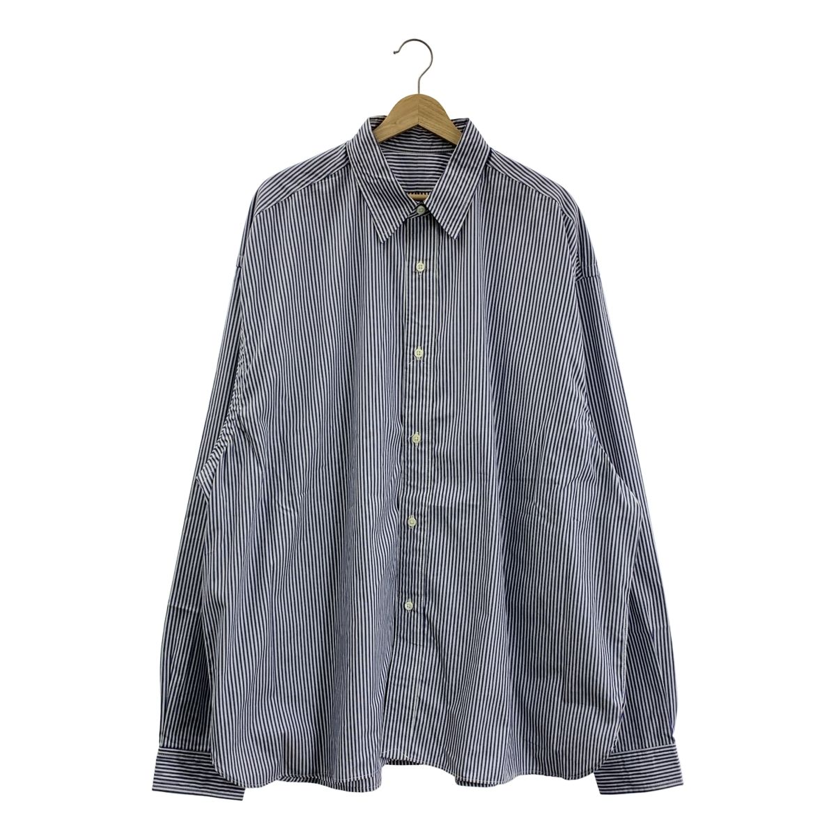 Sillage シアージ コットン ストライプ オーバーサイズシャツ F ブルー メンズ