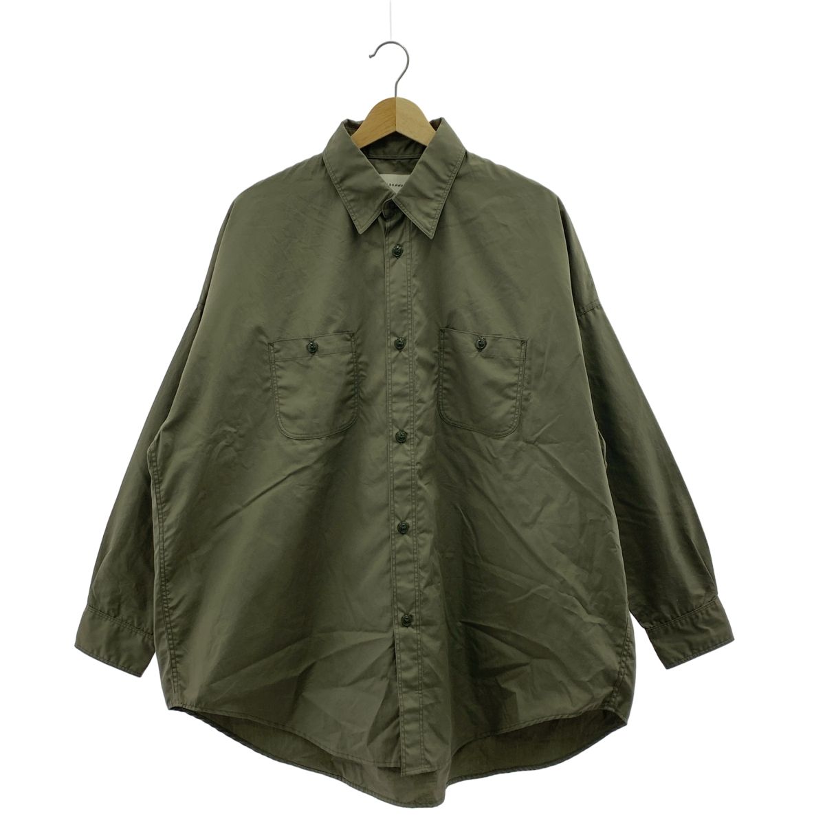 MARKAWARE マーカウェア 2025SS ULTRA LIGHT ALL WEATHER CLOTH LONG TENT SHIRT ウルトラライトオールウェザークロスロングテントシャツ 2 カーキ メンズ
