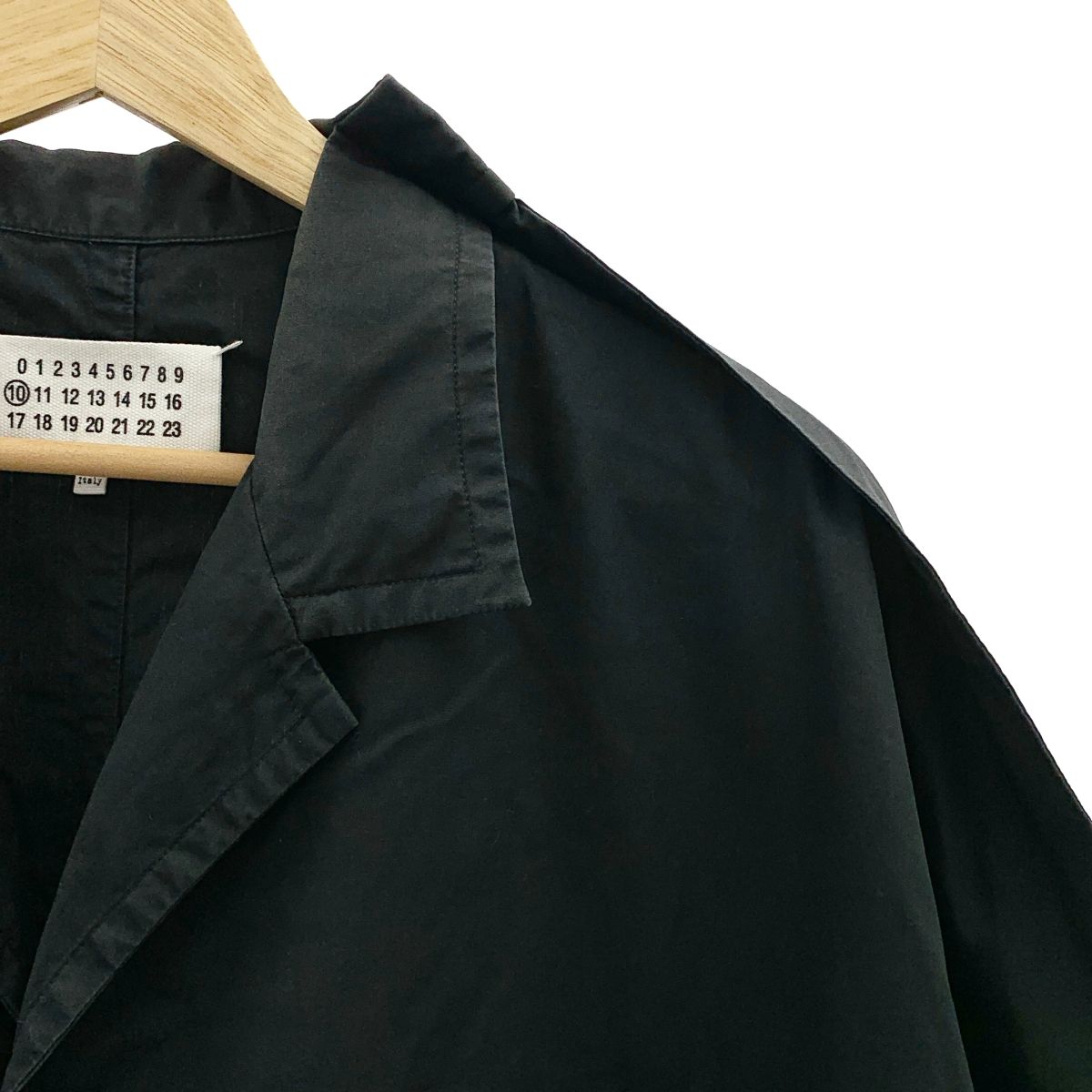 Maison Margiela メゾンマルジェラ 2020SS コットンポプリン オーバーサイズ オープン シャツ 38 ブラック メンズ