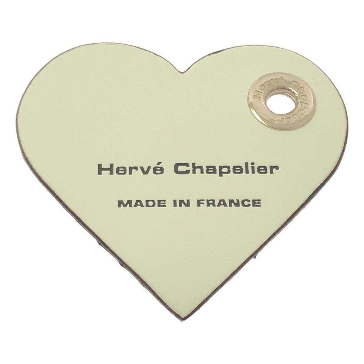 HERVE CHAPELIER | エルベシャプリエ | 122L レザーチャーム ハート | ホワイト