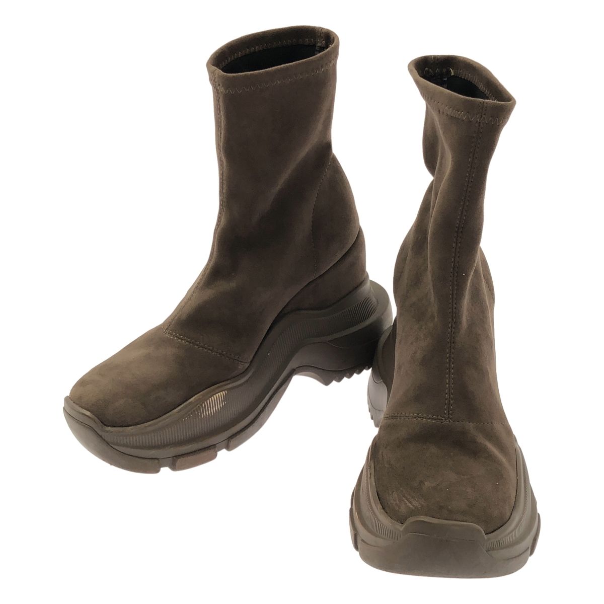 YELLO | イエロ | SNEAKER SHORT BOOTS | ロゴ ショート ブーツ | L | ダークブラウン | レディース