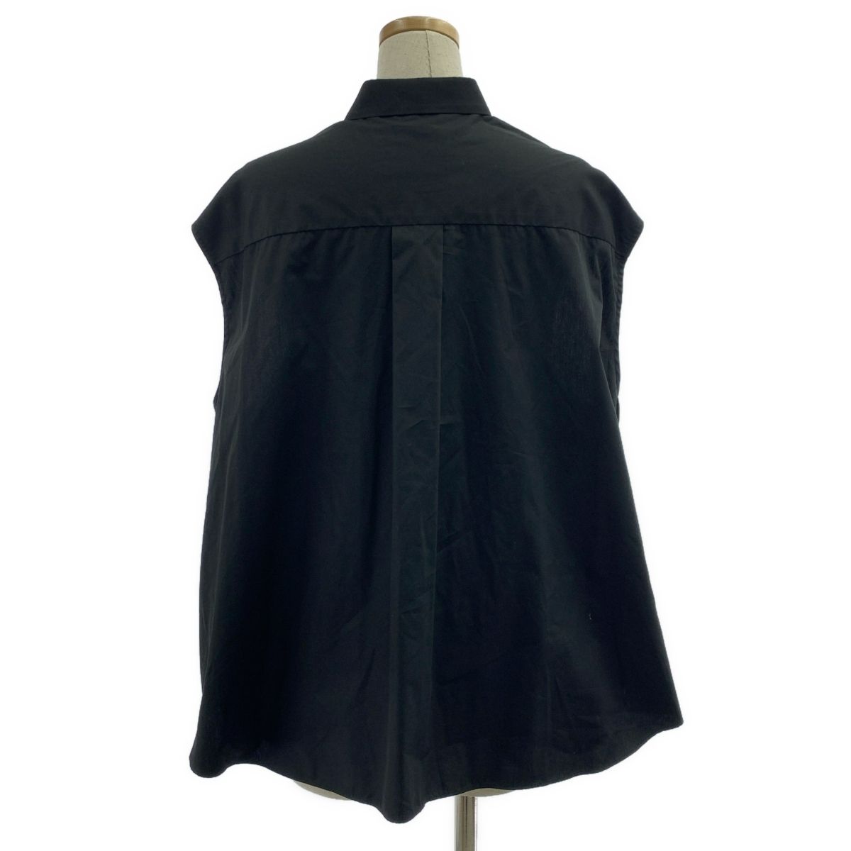 【美品】  sacai / サカイ | 2024SS | コットン ドッキング ノースリーブ シャツ | 1 | ブラック | レディース 美品】 sacai / サカイ | 2024SS | コットン ドッキング ノースリーブ