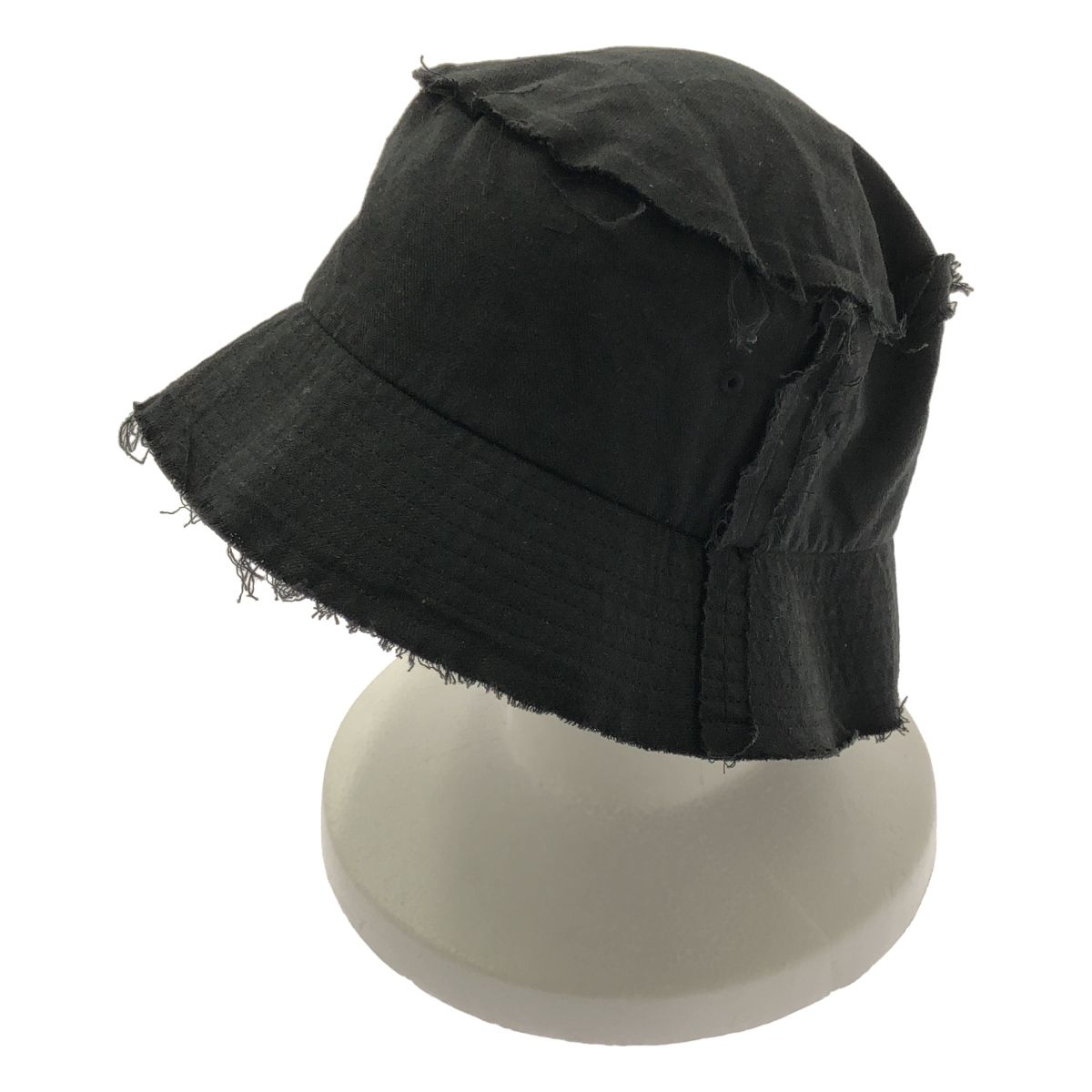 S YTE YOHJI YAMAMOTO サイトヨウジヤマモト Li C Washer Twill Cut Off Long Brim Hat カットオフ インサイドアウト バケットハット 帽子 ブラック メンズ