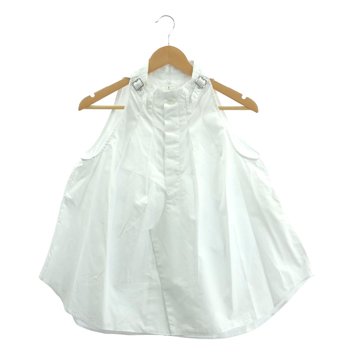 noir kei ninomiya ノワールケイニノミヤ 2025SS コットン 再構築 ノースリーブ シャツ S ホワイト レディース