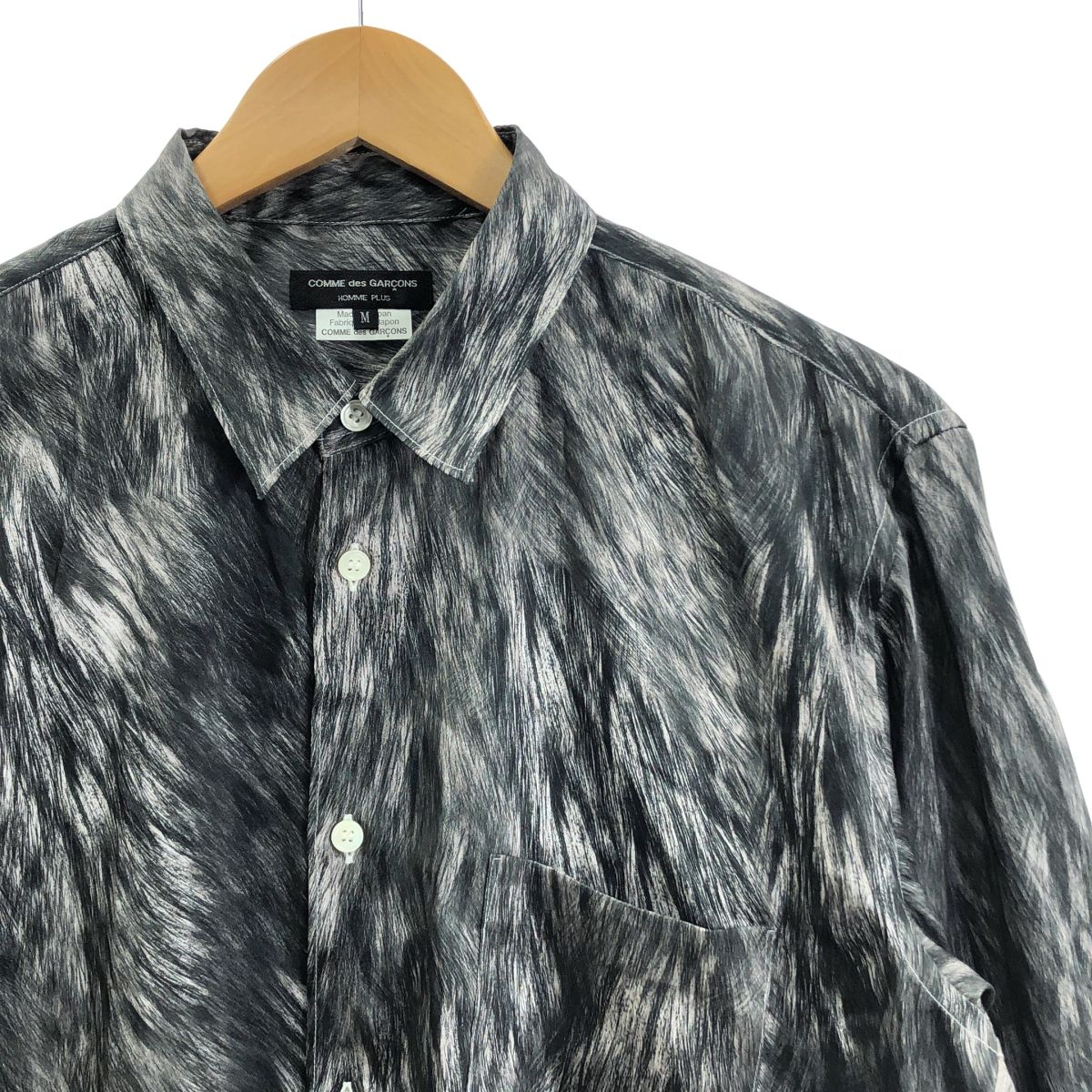 COMME des GARCONS HOMME PLUS コムデギャルソンオムプリュス 2025AW ポリエステル グラフィック プリント シャツ M グレー メンズ