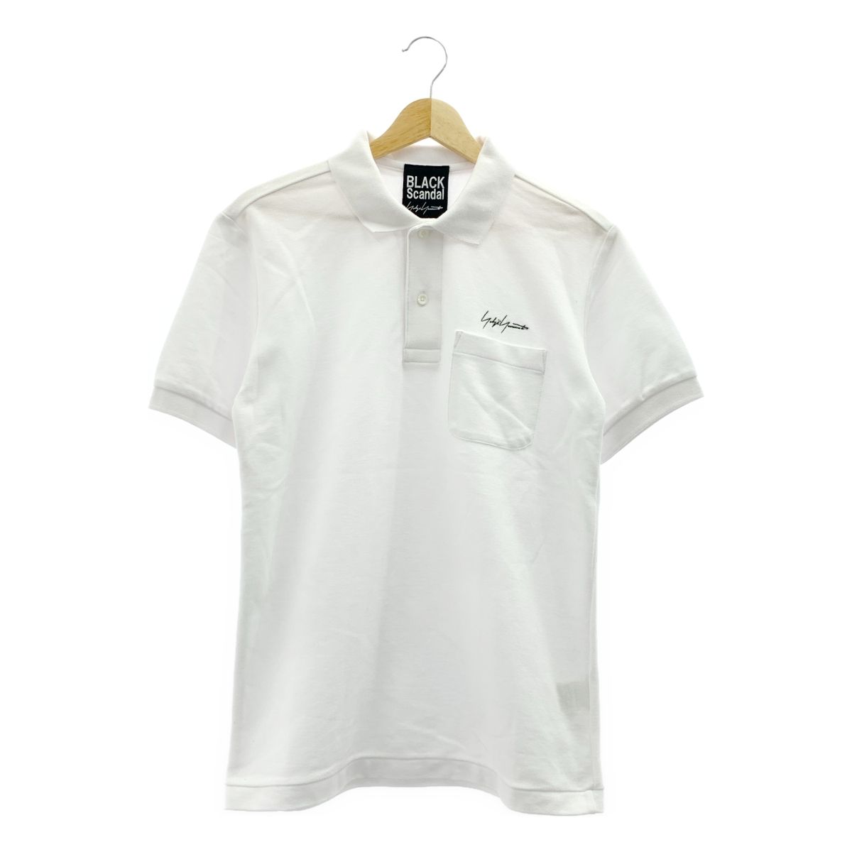 BLACK Scandal YOHJI YAMAMOTO | ブラックスキャンダルヨウジヤマモト | 2021SS | シグネチャーロゴ ポケット 鹿の子 ポロシャツ | 1 | ホワイト | メンズ