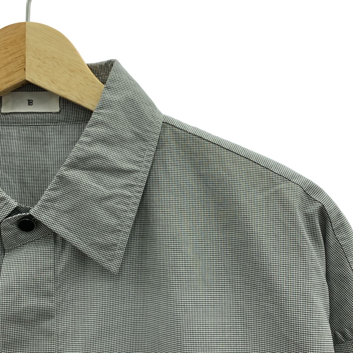 .B トゥモローランドビー 2025 AW グラフチェック コットン オーバーサイズレギュラー シャツ 34 グレー レディース