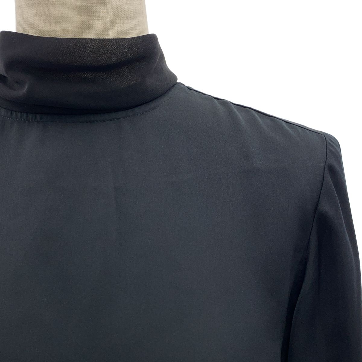 noir kei ninomiya ノワールケイニノミヤ 2018 SS タイ シアー シャツ ブラウス XS ブラック レディース