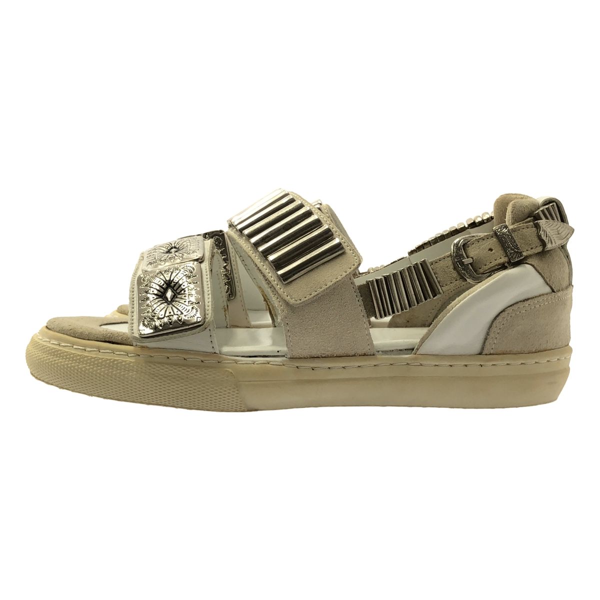 TOGA PULLA トーガプルラ METAL SNEAKER SANDAL メタル スニーカーサンダル 23.5 ホワイト ベージュ シルバー レディース