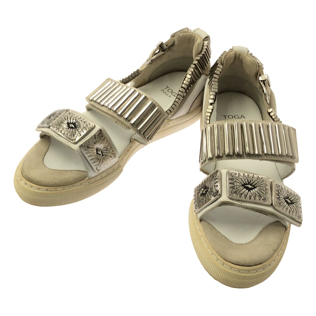 TOGA PULLA | トーガプルラ | METAL SNEAKER SANDAL | メタル スニーカーサンダル | 23.5 | ホワイト|ベージュ|シルバー | レディース