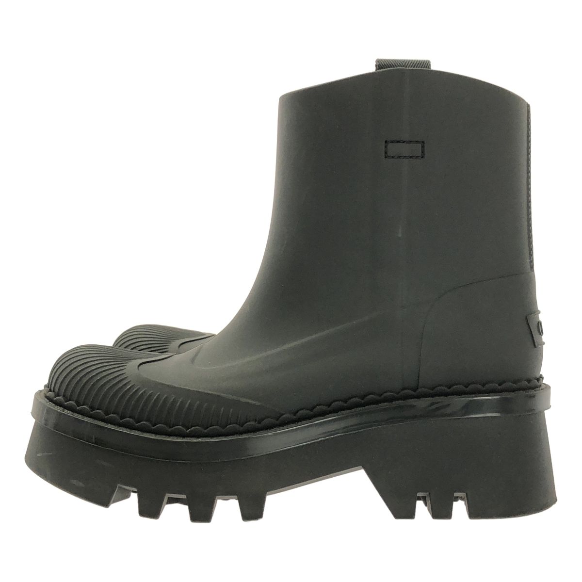 Chloe クロエ RAINA レイナ ロゴ レイン ショートブーツ 37 ブラック レディース