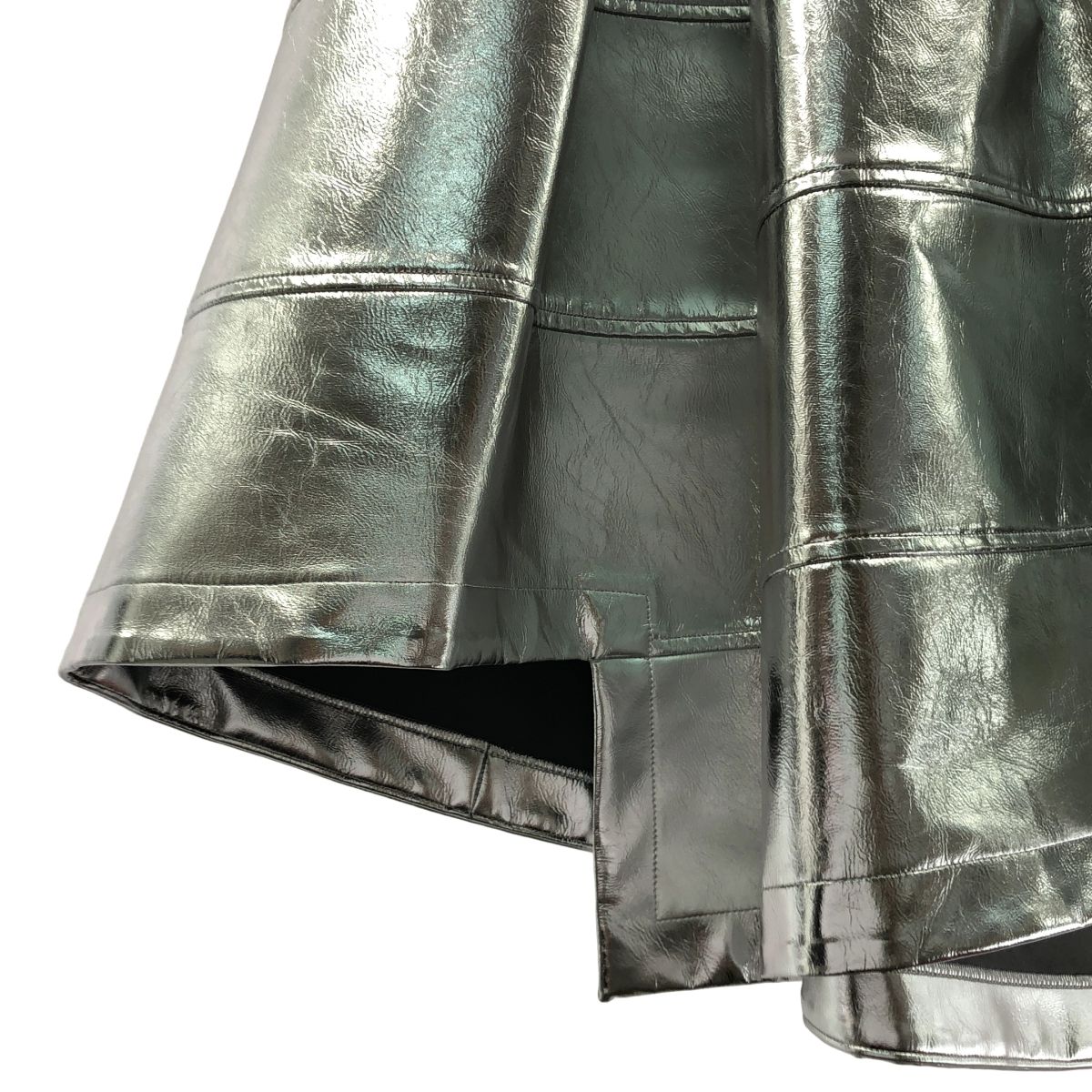 BLACK COMME des GARCONS ブラックコムデギャルソン 2025SS メタリック 螺旋 フ スカート XS シルバー レディース GULLKHAN_COM
