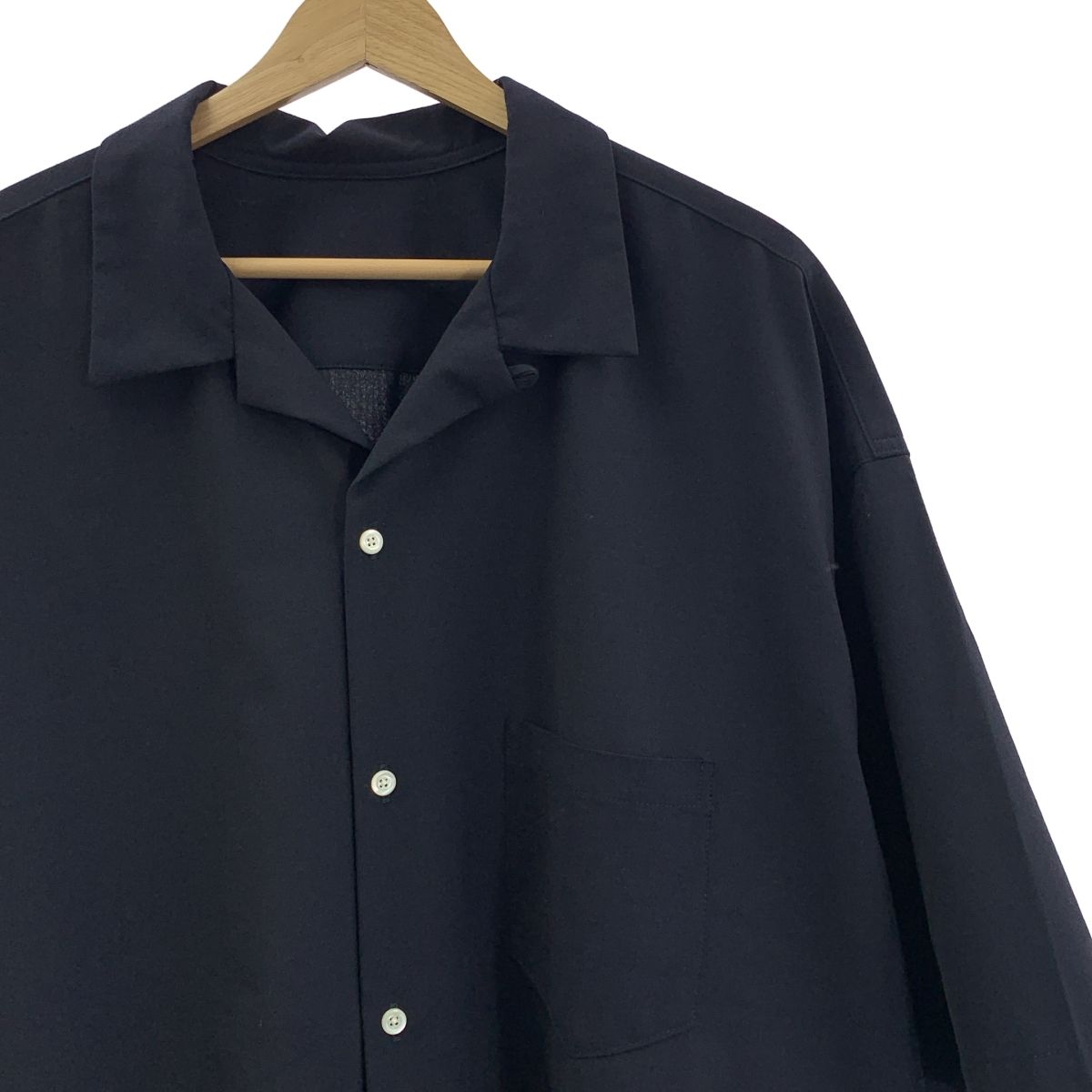 Sillage シアージ ストレッチ オーバーサイズ オープン シャツ F ネイビー メンズ
