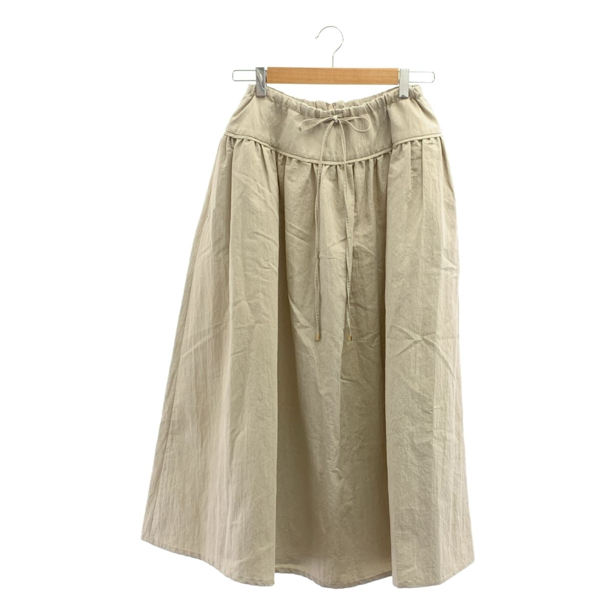ebure | エブール | 2025SS | ドローストリング ライトリンクルコットン ギャザースカート | 36 | ベージュ | レディース WWW_NOITHATQUANGTHANH_NET