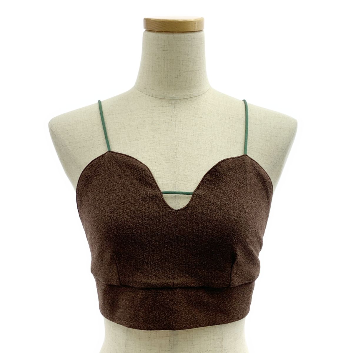 FUMIKA UCHIDA フミカウチダ plain line cam プレーンラインキャミ ビスチェ トップス 2 ブラウン グリーン レディース