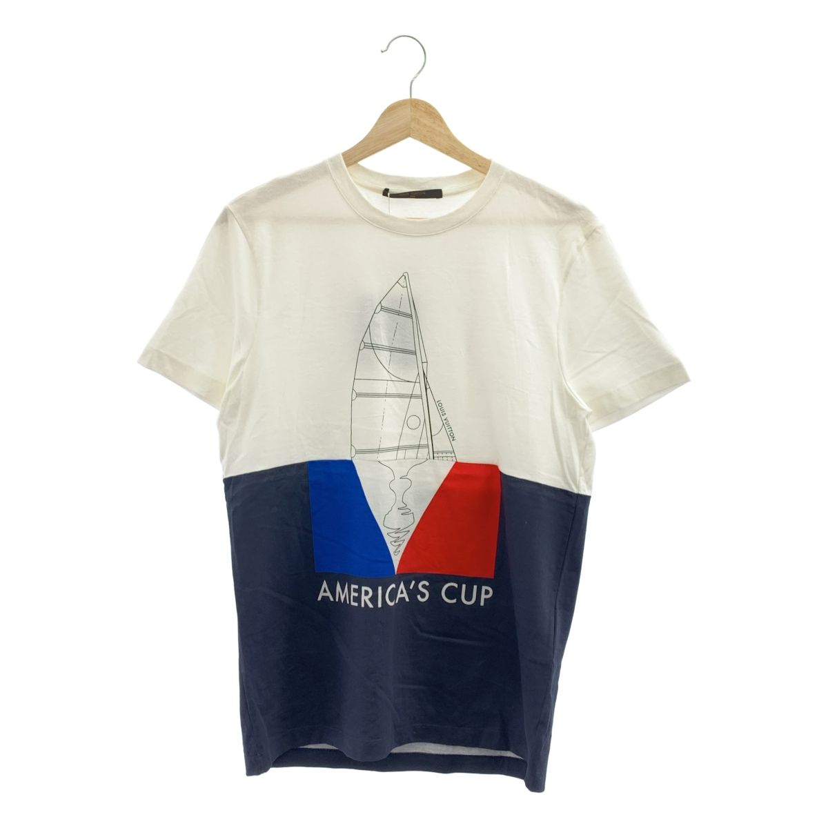 Louis Vuitton | ルイヴィトン | コットン 切替 プリント Tシャツ | XS | ホワイト | ネイビー | メンズ