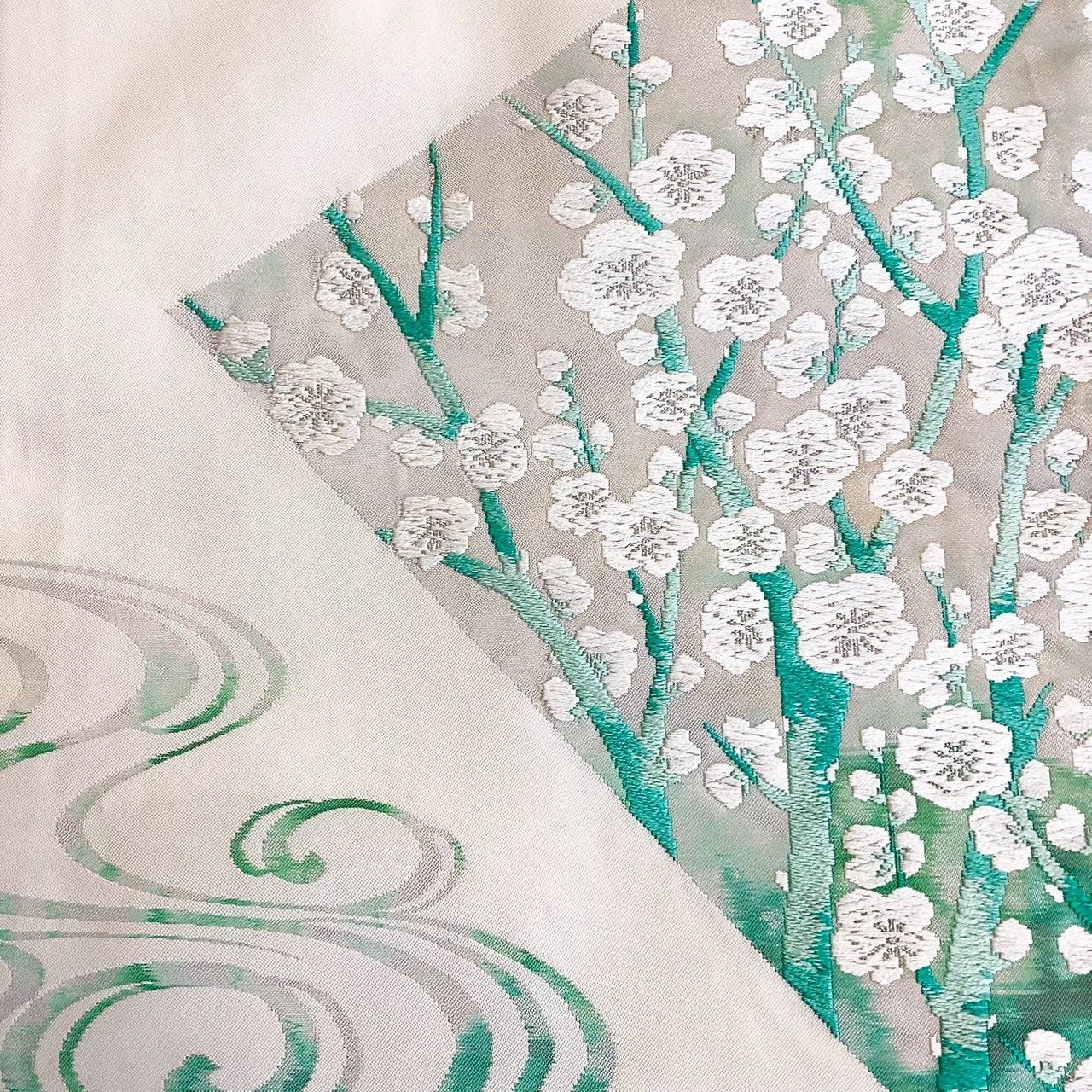 5744］名古屋帯 枝花流水 お太鼓柄 九寸 正絹 着物 - メルカリ