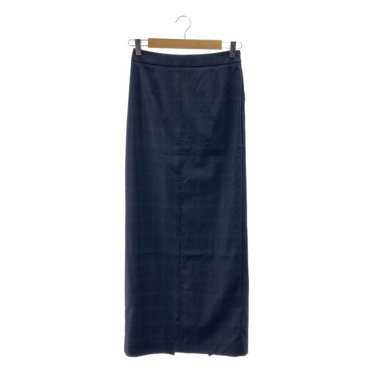 Maison Margiela メゾンマルジェラ 2019AW ウール チェック タイトロングスカート 36 ネイビー レディース