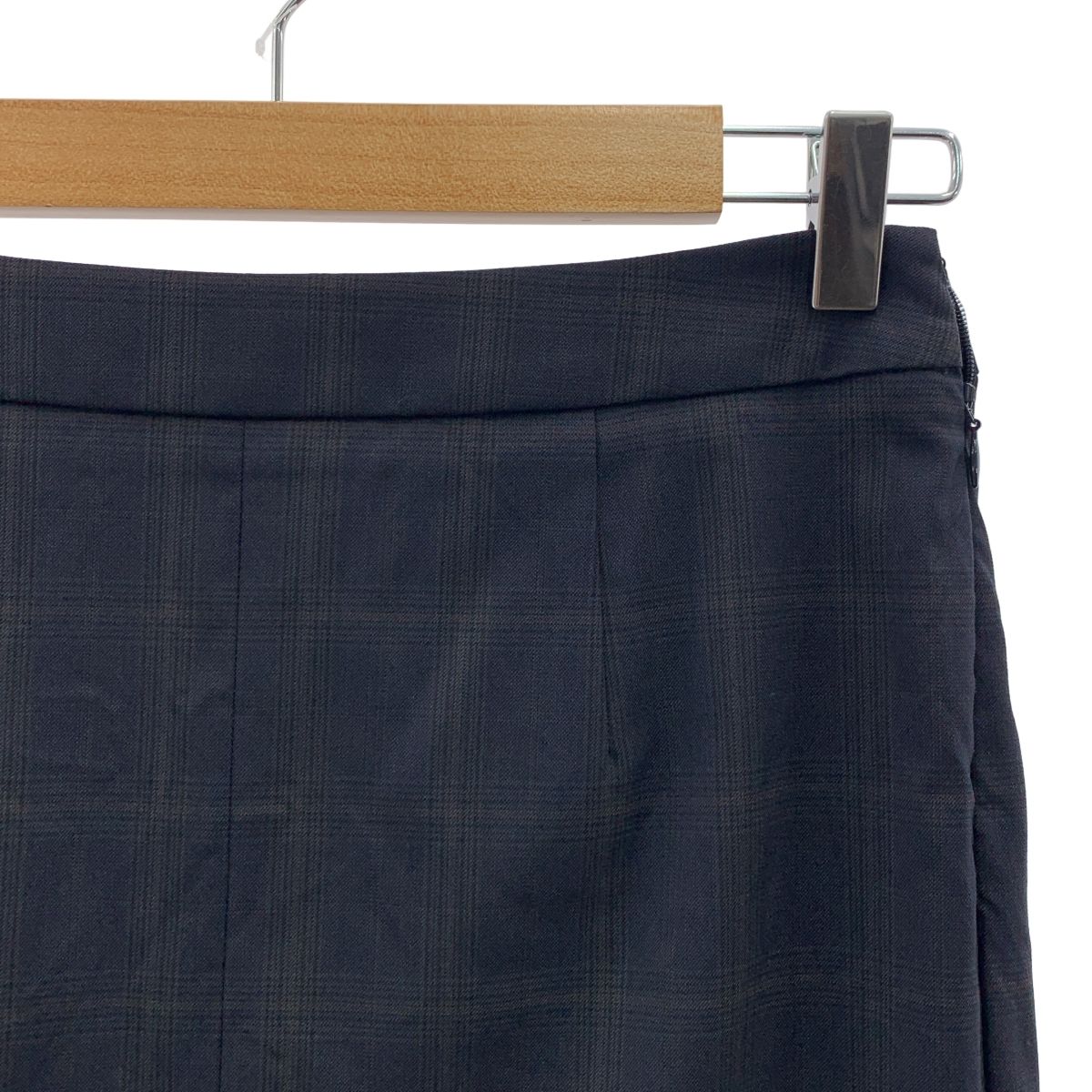 Maison Margiela メゾンマルジェラ 2019AW ウール チェック タイトロングスカート 36 ネイビー レディース