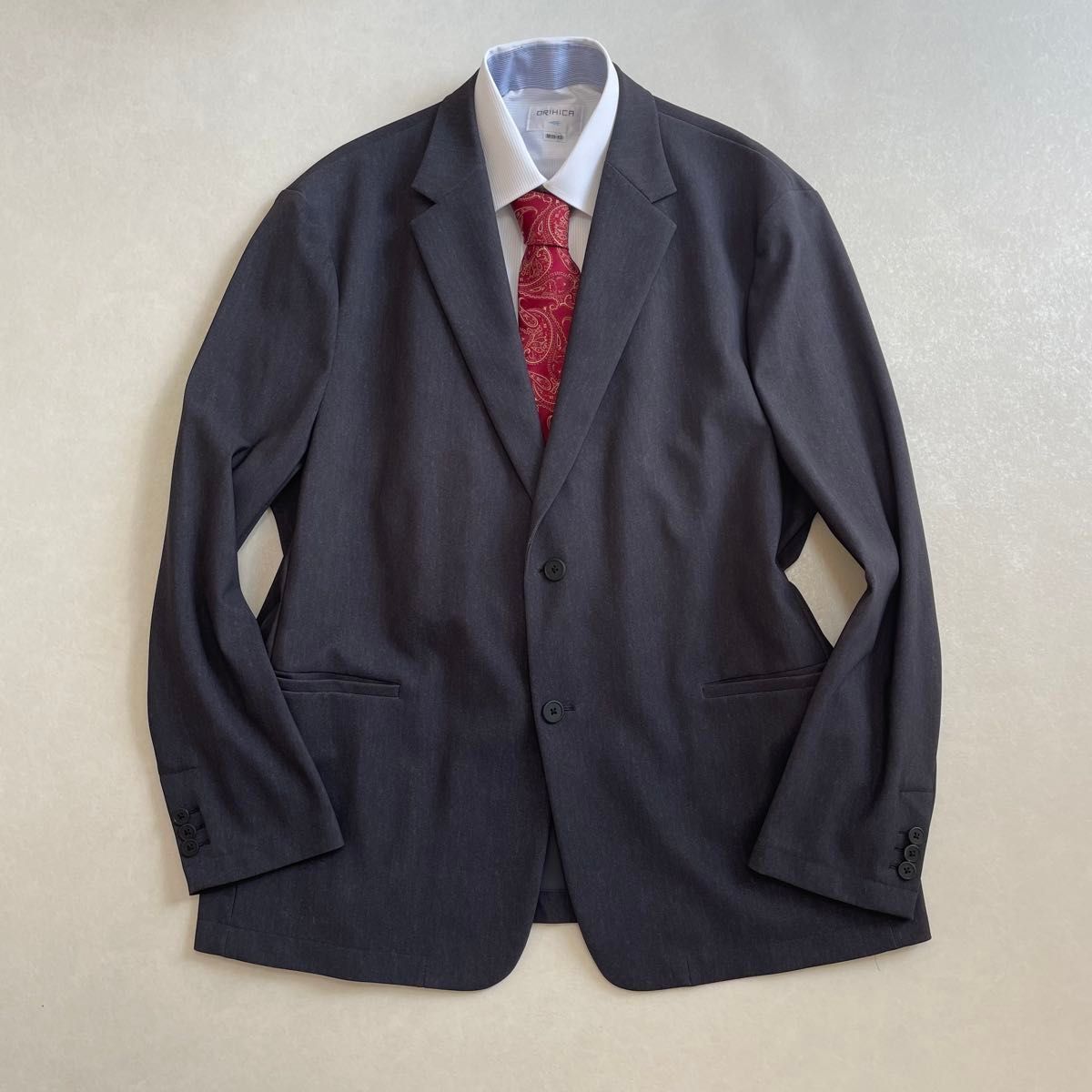 ＆大きいサイズ Theory ウール調ジャージー ジャケット 46 38 ネイビーツイル