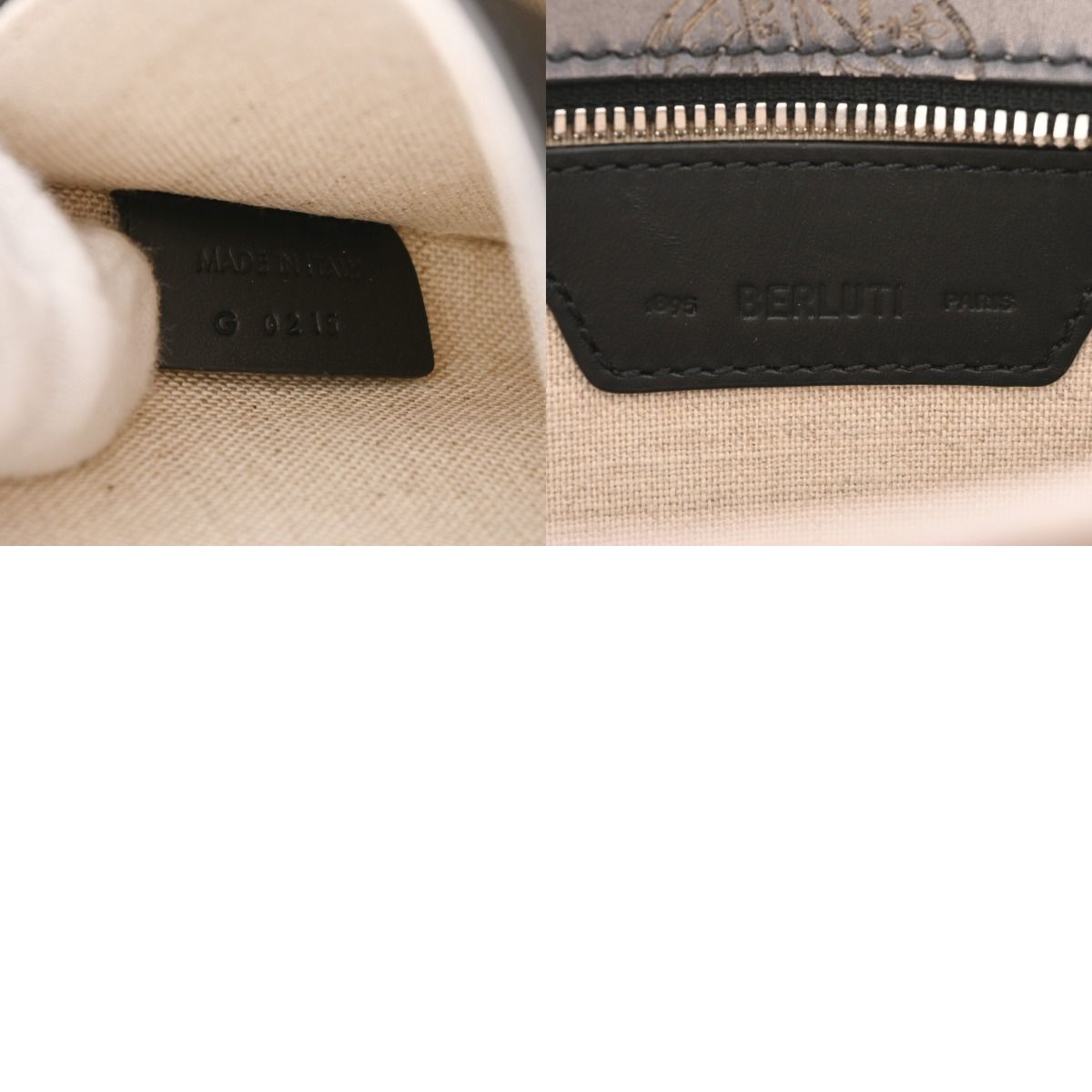 ベルルッティ アンジュール ガリバー ブルーグレー メンズ スクリットレザー ハンドバッグ