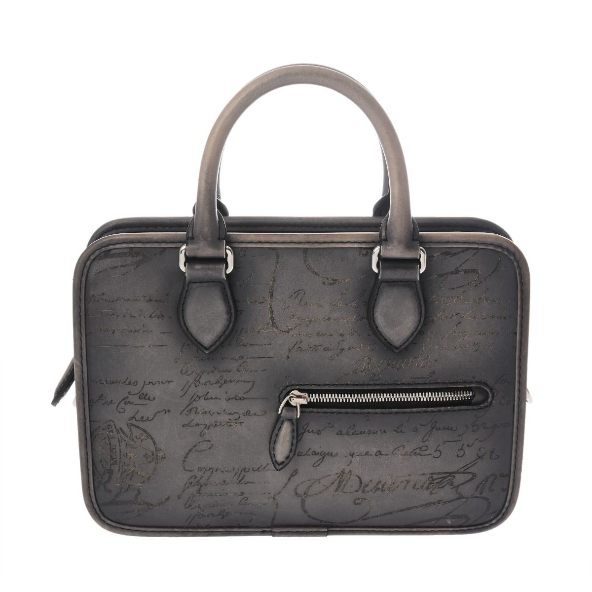 ベルルッティ アンジュール ガリバー ブルーグレー メンズ スクリットレザー ハンドバッグ