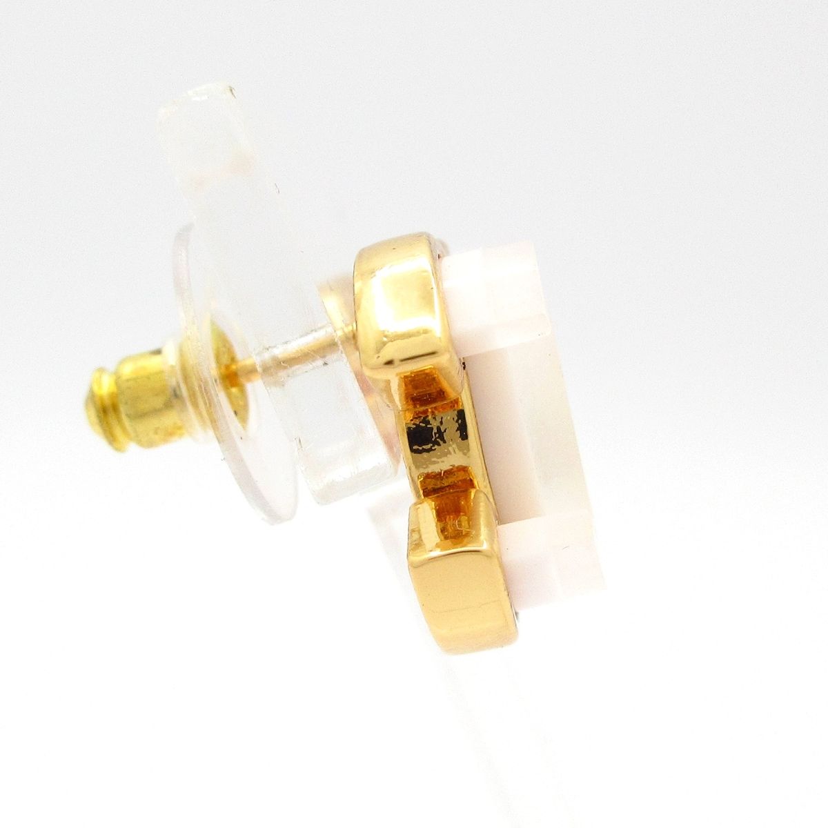 CHANEL シャネル ピアス ココマーク ゴールド×白