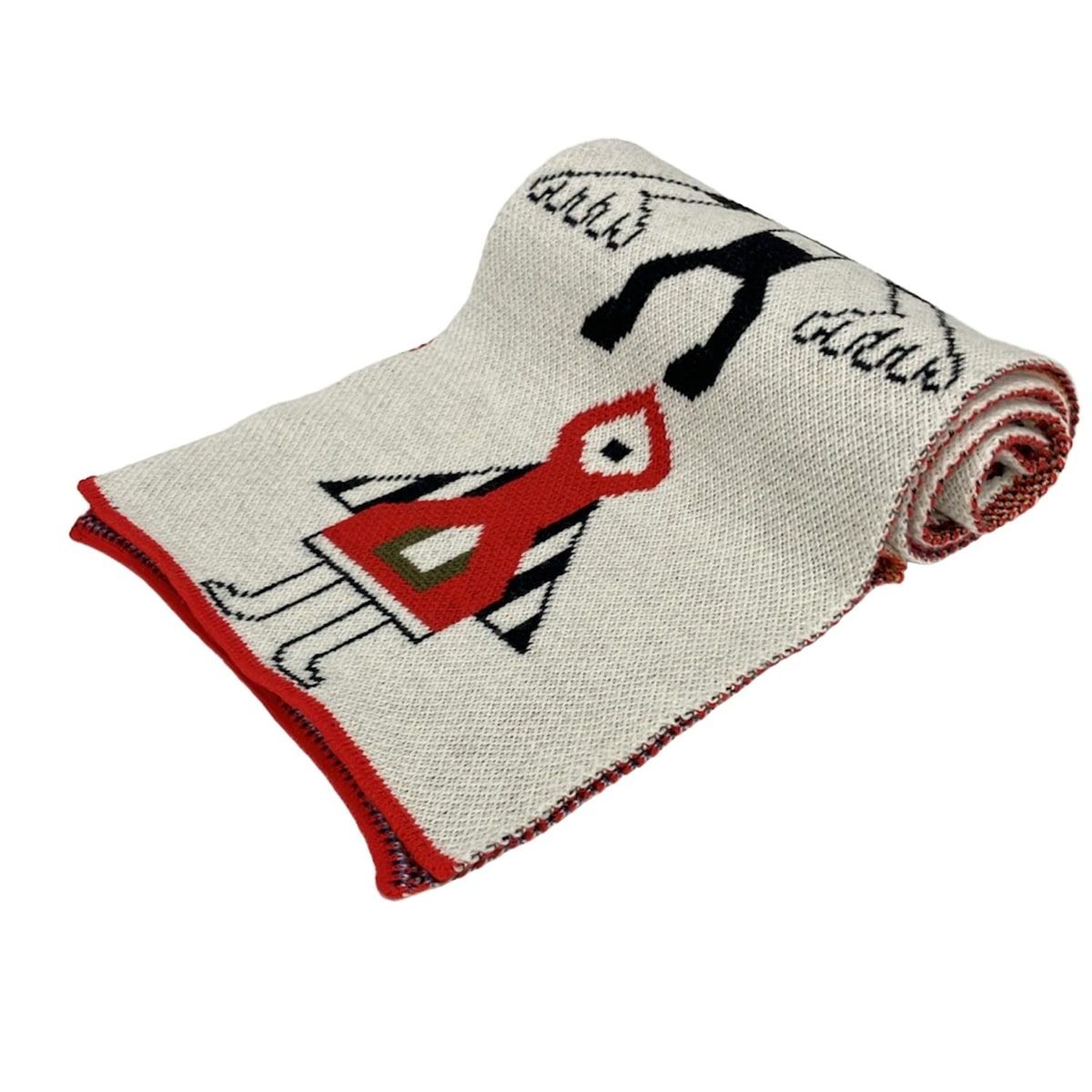 VivienneWestwood ACCESSORIES ヴィヴィアンウエストウッドアクセサリーズ マフラー - アイボリー×レッド×マルチ ウール