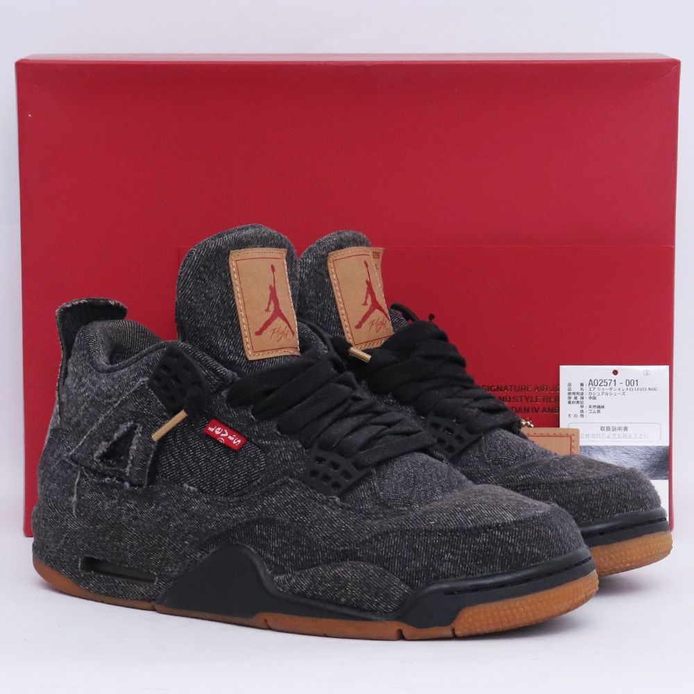 25.5cm NIKE × LEVI'S Air Jordan 4 Black Denim A02571-001 - メルカリ